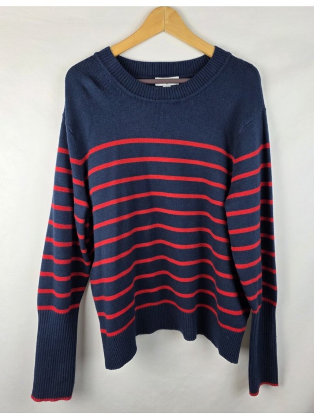La Ligne X Target Women's Sweater Plus Size 1X Blue Striped Long Sleeve Cashmere